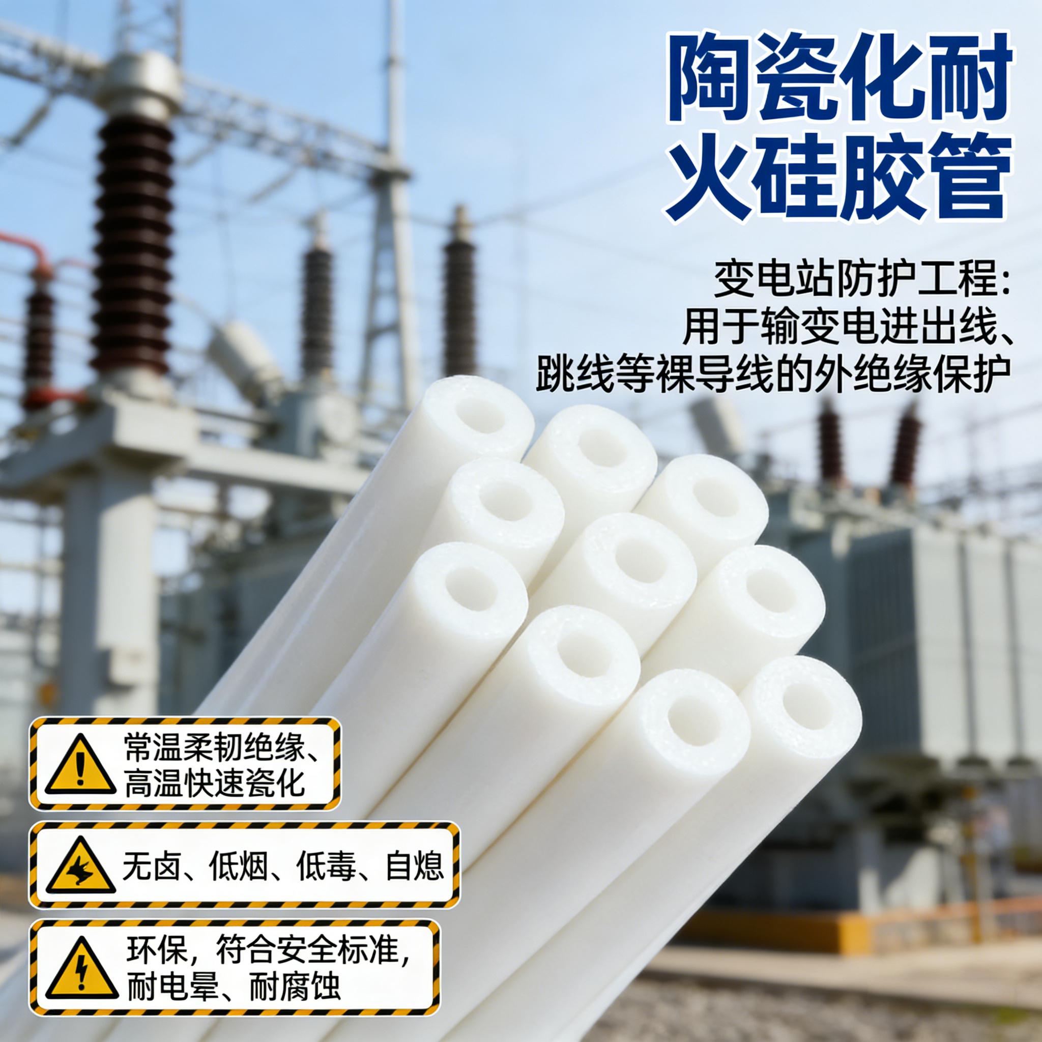 陶瓷化耐火硅膠管