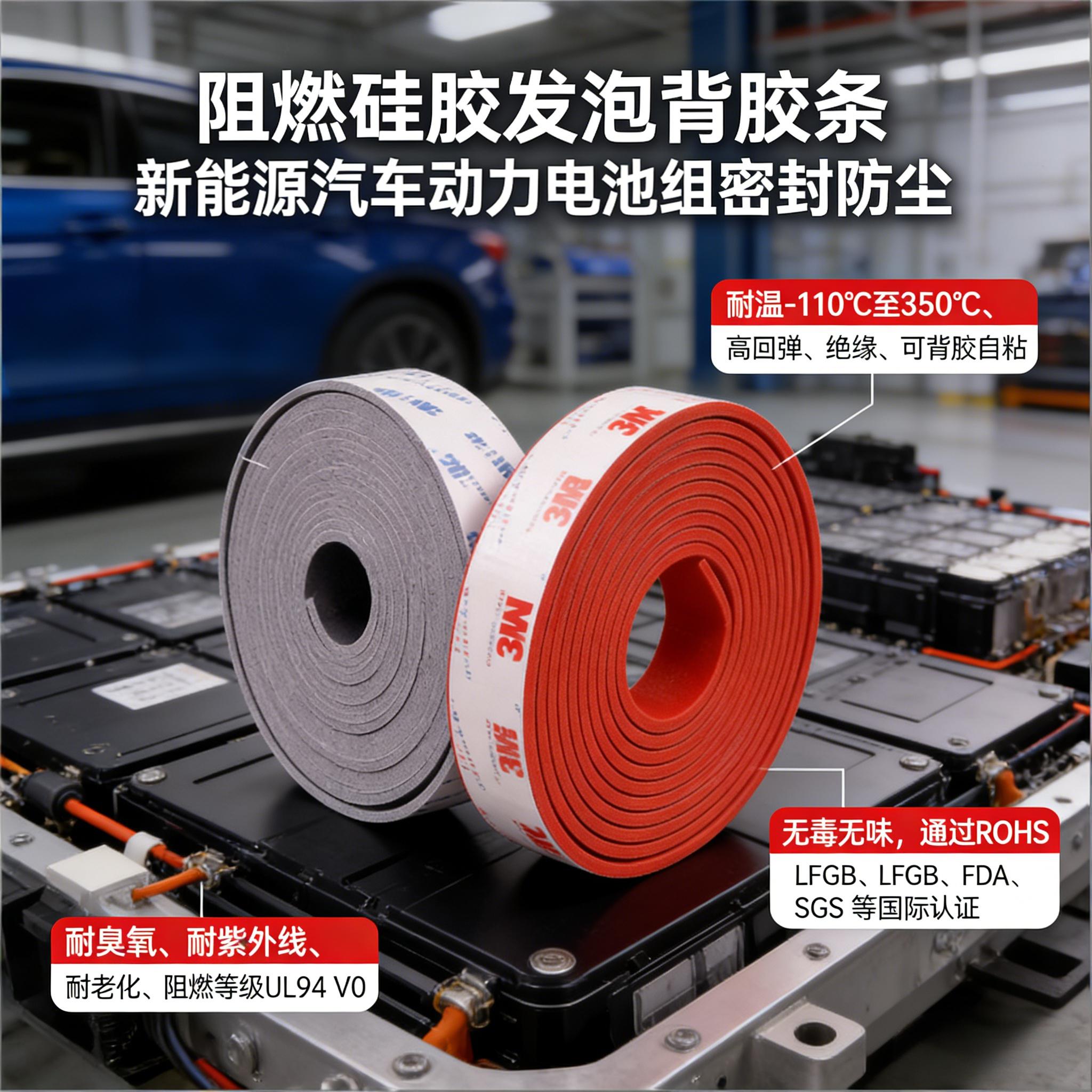 阻燃硅膠發泡背膠條