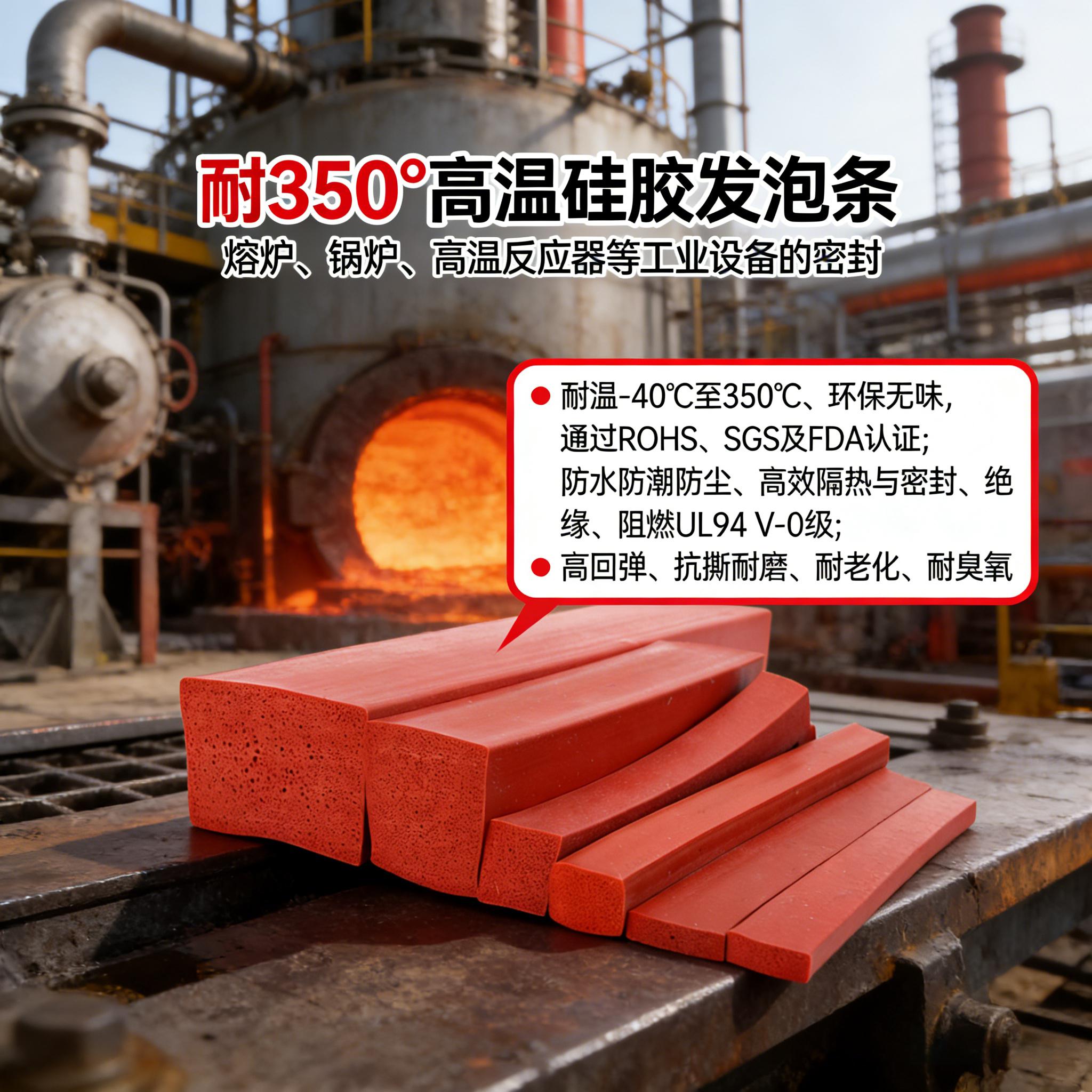 350°高溫硅膠發(fā)泡條